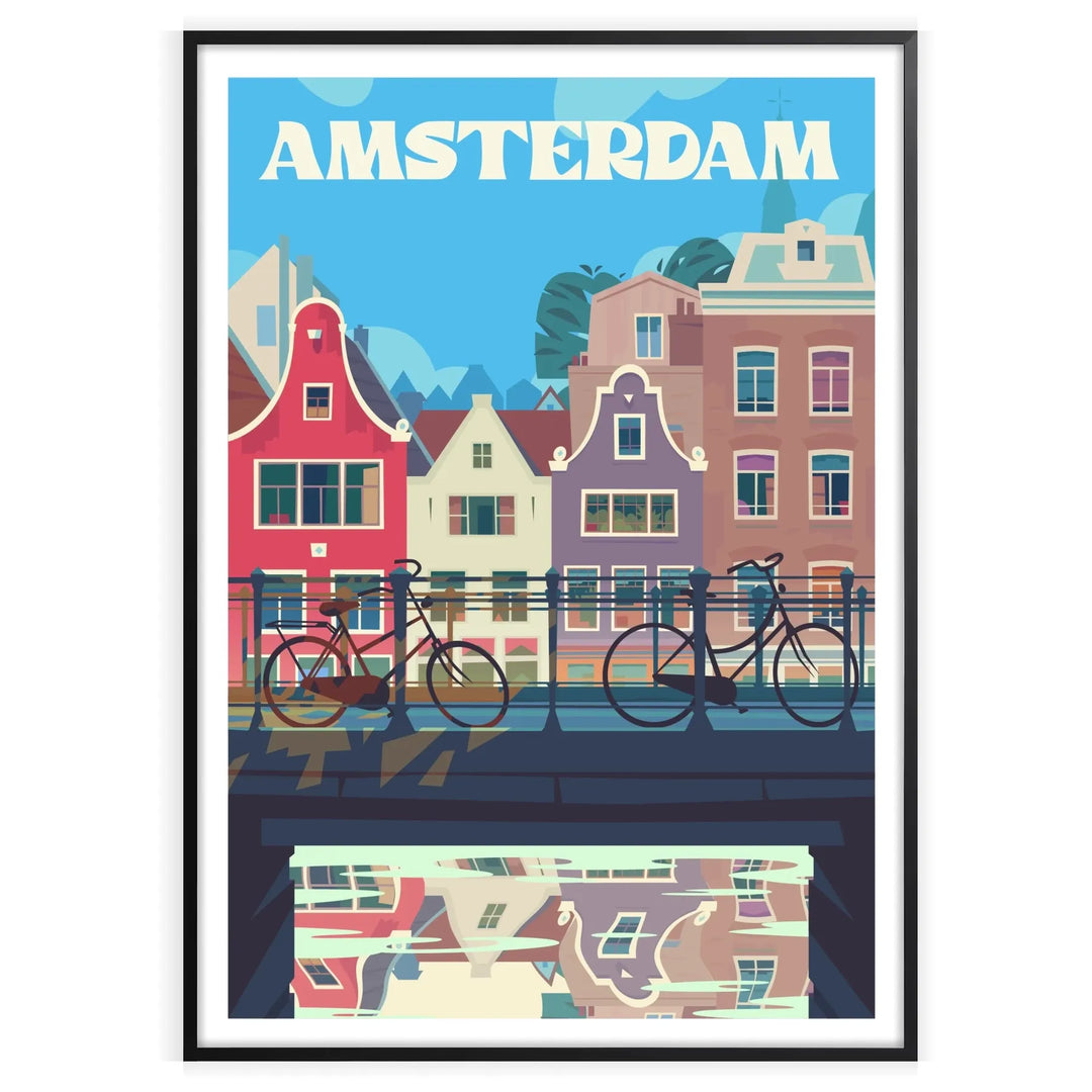 Ansterdam Poster Wall Art Poster Travel Poster High Quality Frame Premium Print Home Decor Color