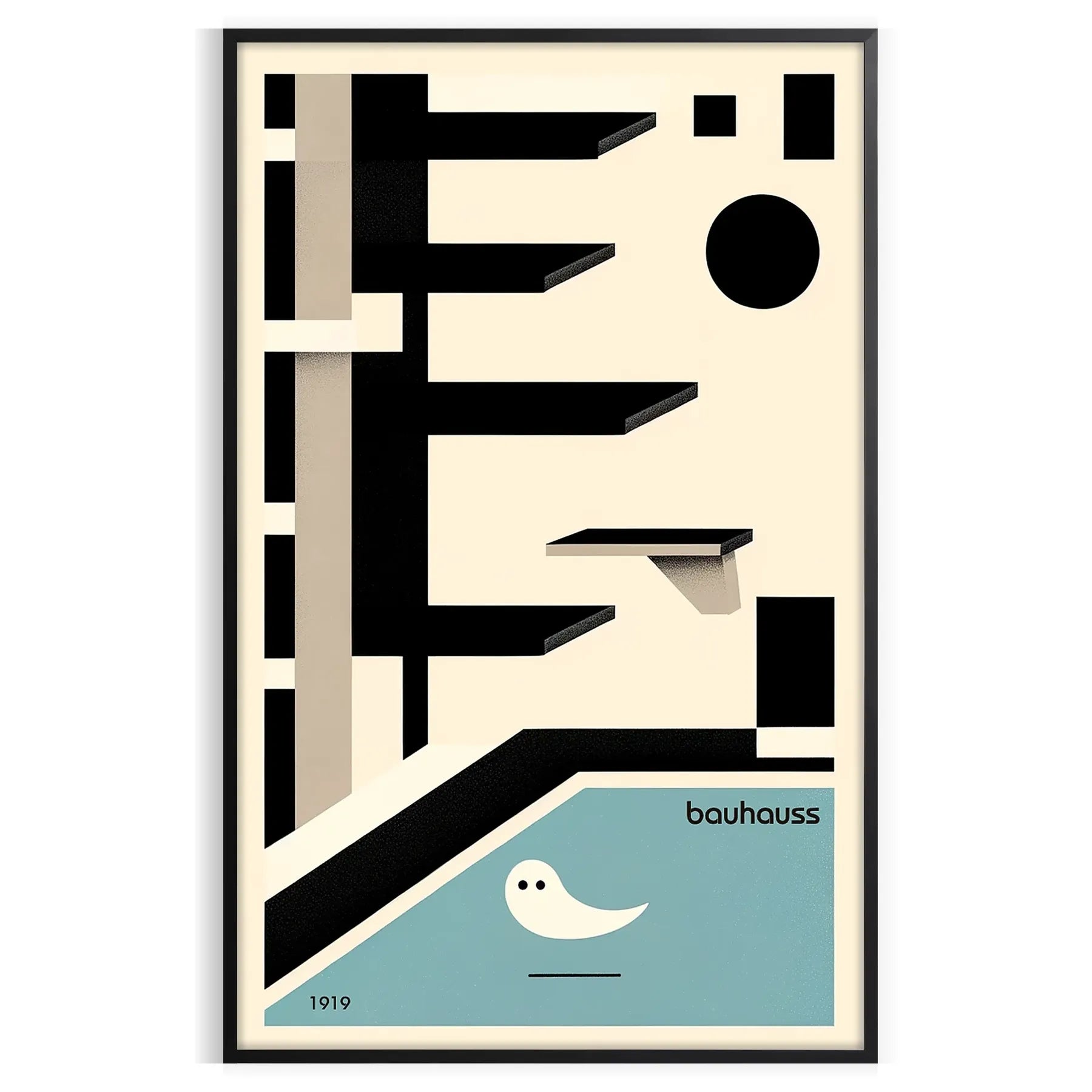 アートポスター バウハウスでのスポーツ写真 スイミングプールのヴィンテージバウハウスポスター