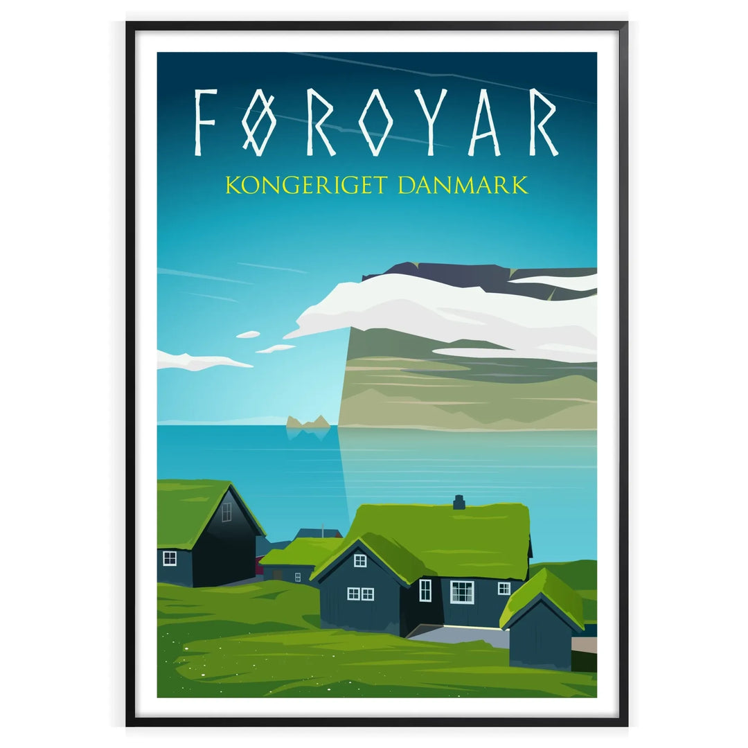 Foroyar Poster Danmark Travel Print home deco premium print affiche locadina wall art home office vintage decoration
