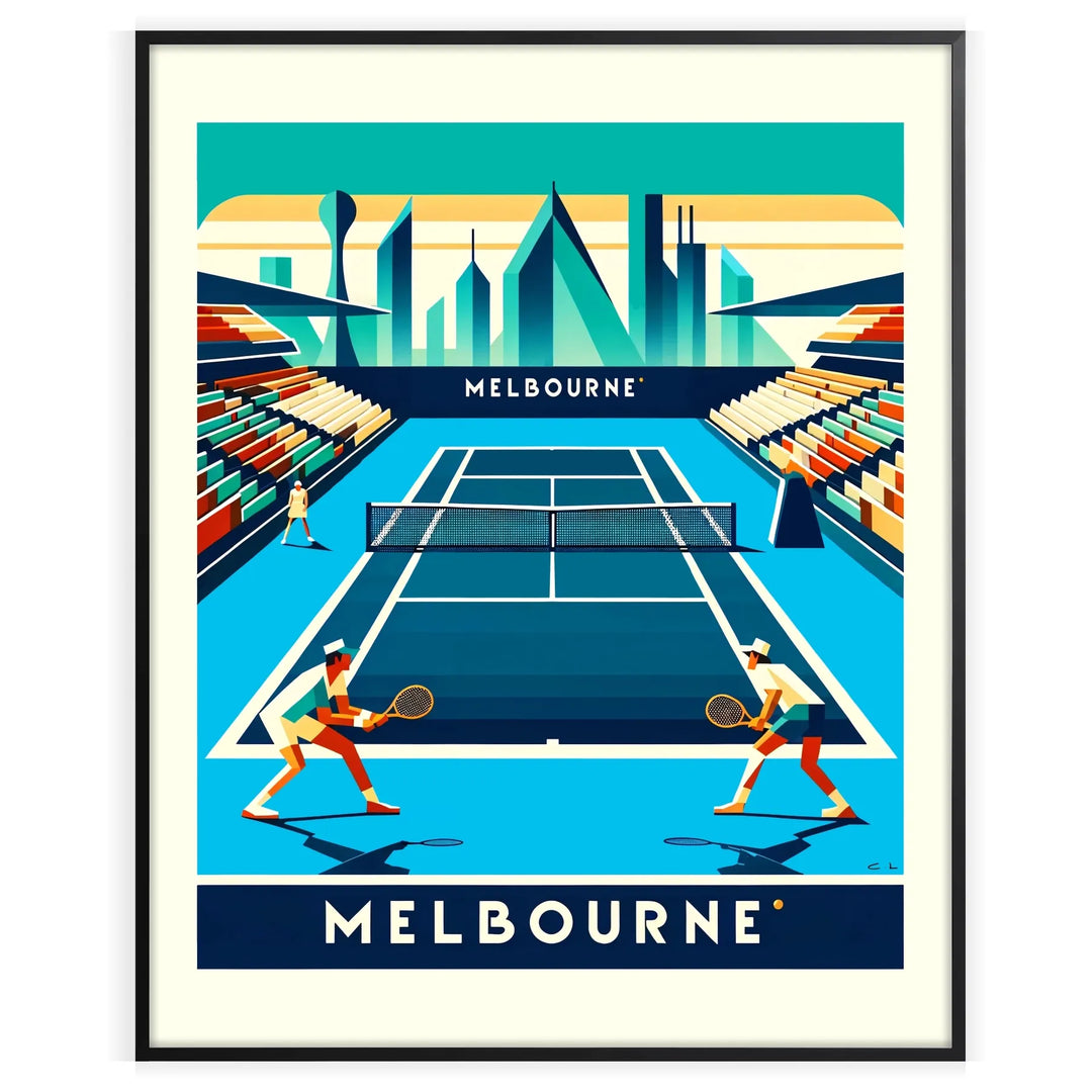 Melbourne Print Tennis Poster Vintage Travel Poster home deco premium print affiche locadina wall art home office vintage decoration
