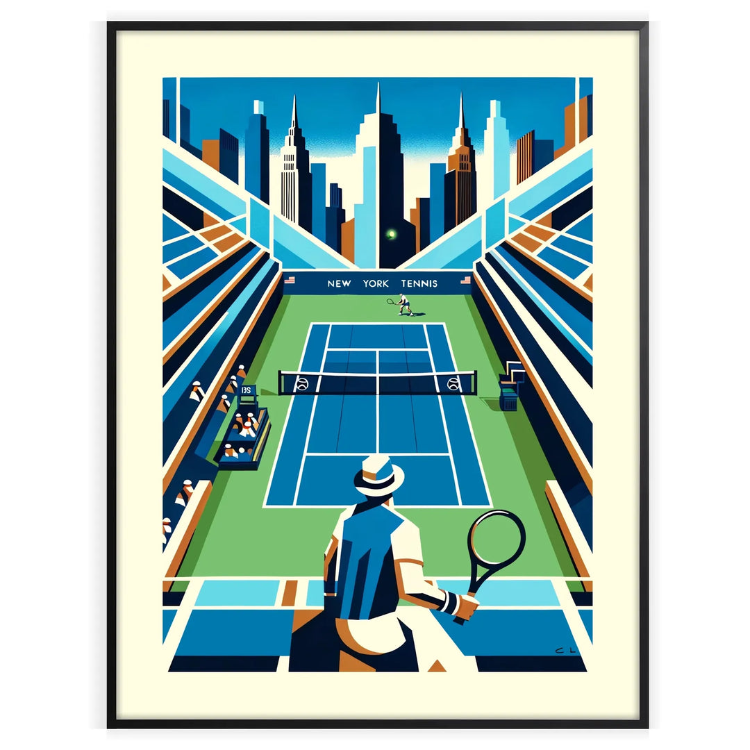 New York Poster Tennis Poster tournament, empire state  home deco premium print affiche locadina wall art home office vintage decoration