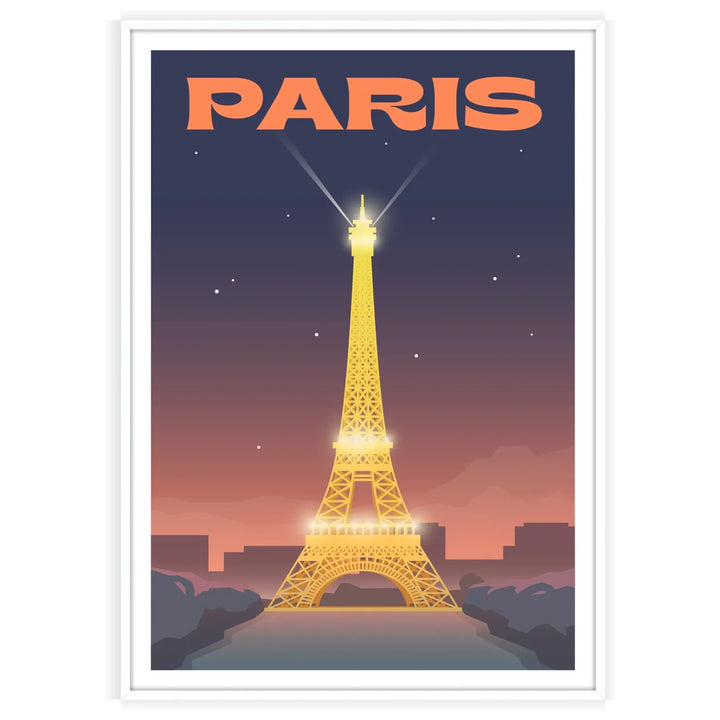 Night Paris Print Wall Art Poster