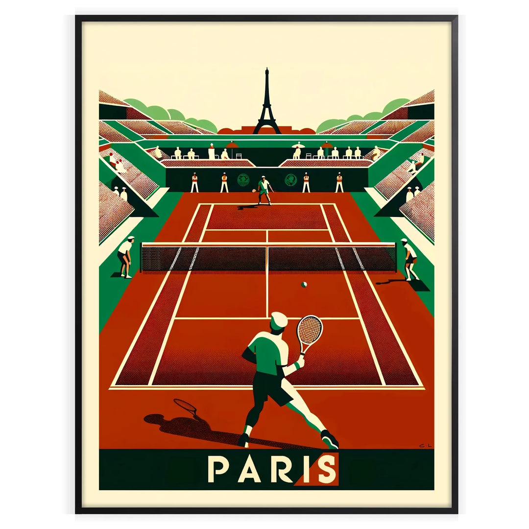 Paris Poster Tennis Poster  tournament, eiffel tower, grand slam home deco premium print affiche locadina wall art home office vintage decoration