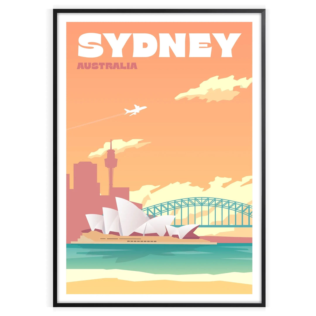 Sydney Print Travel Poster home deco premium print affiche locadina wall art home office vintage decoration