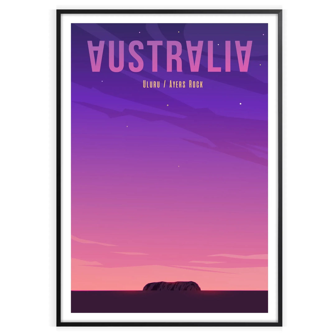 Uluru Print Australia Travel Poster home deco premium print affiche locadina wall art home office vintage decoration