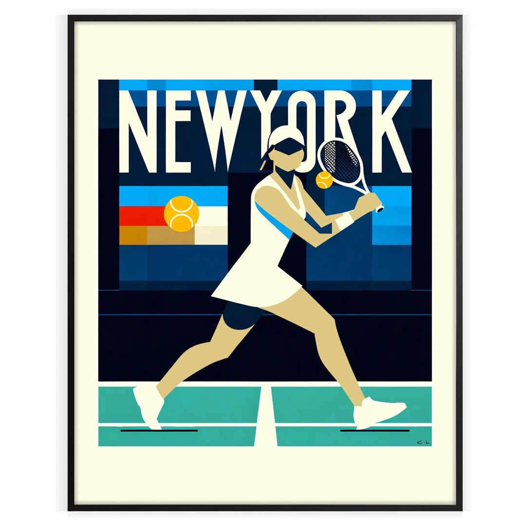 New York Print Lady Tennis Poster home deco premium print affiche locadina wall art home office vintage decoration