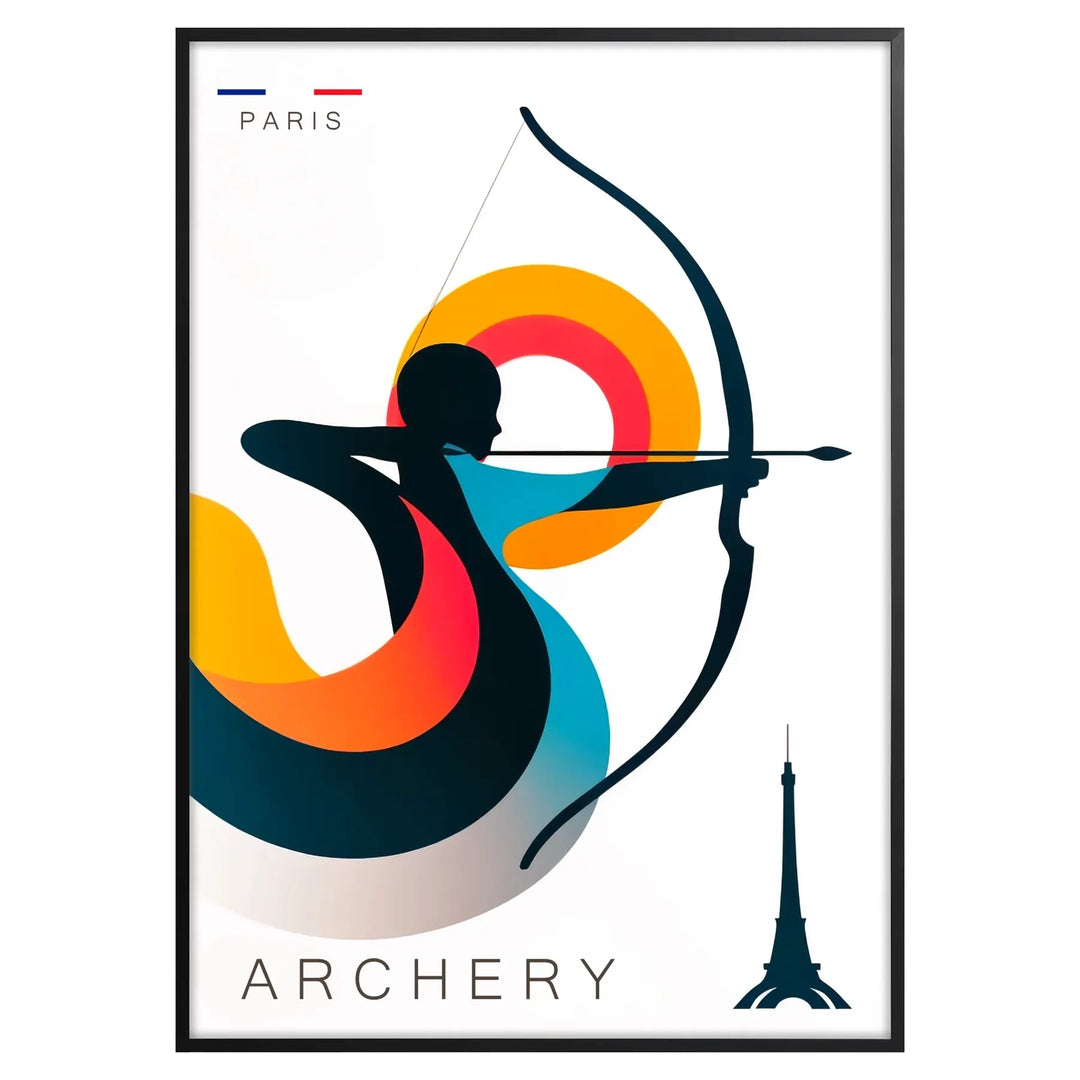 archery  print poster paris poster eiffel tower