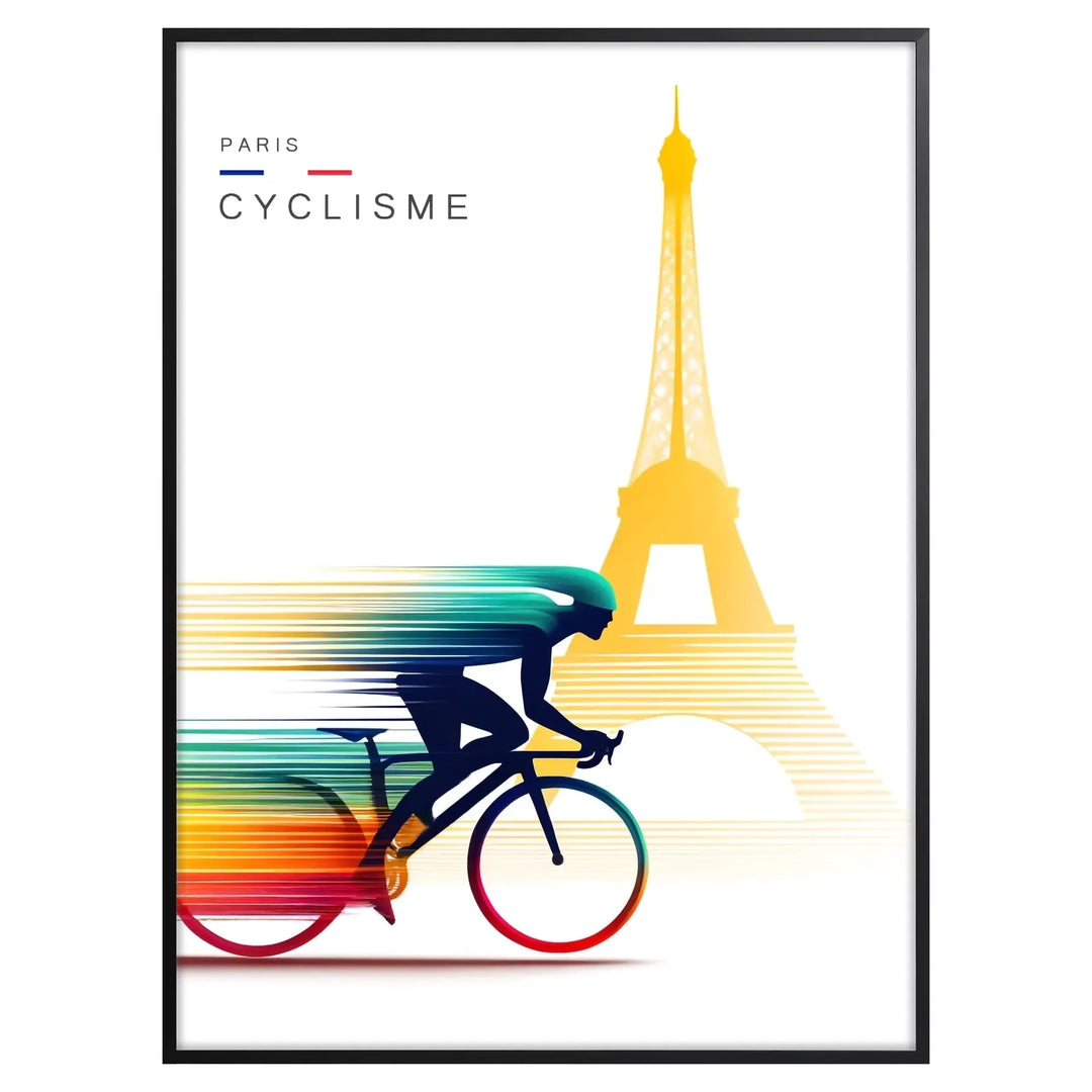  bicycle print poster paris poster eiffel tower
