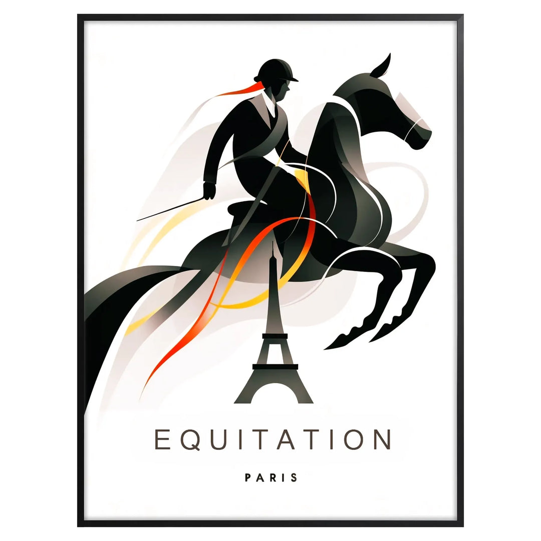 horse equitation print poster paris poster eiffel tower