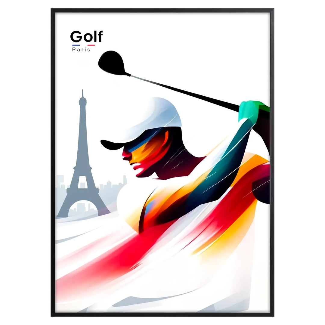 golf print poster paris poster eiffel tower