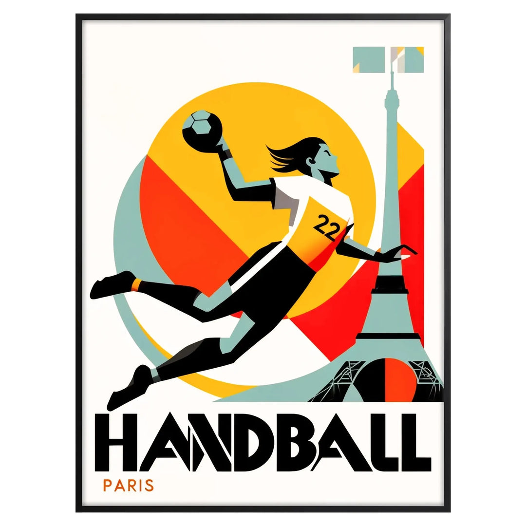 handball print poster paris poster eiffel tower