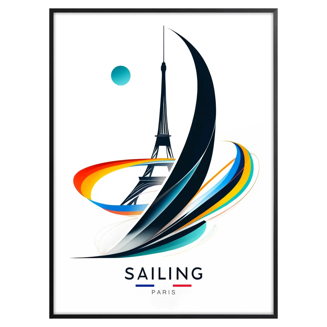 sailing print poster paris poster eiffel tower