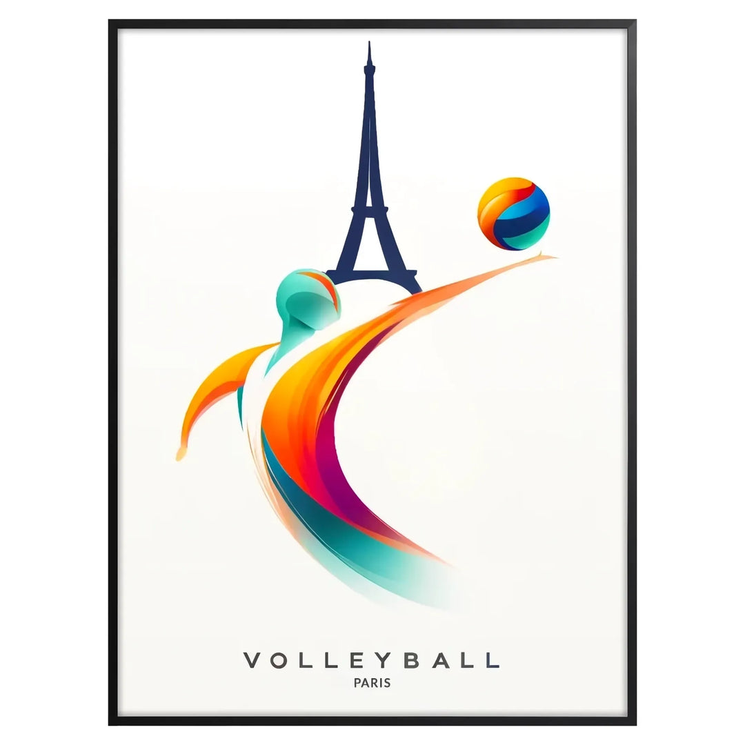 volleyball print poster paris poster eiffel tower