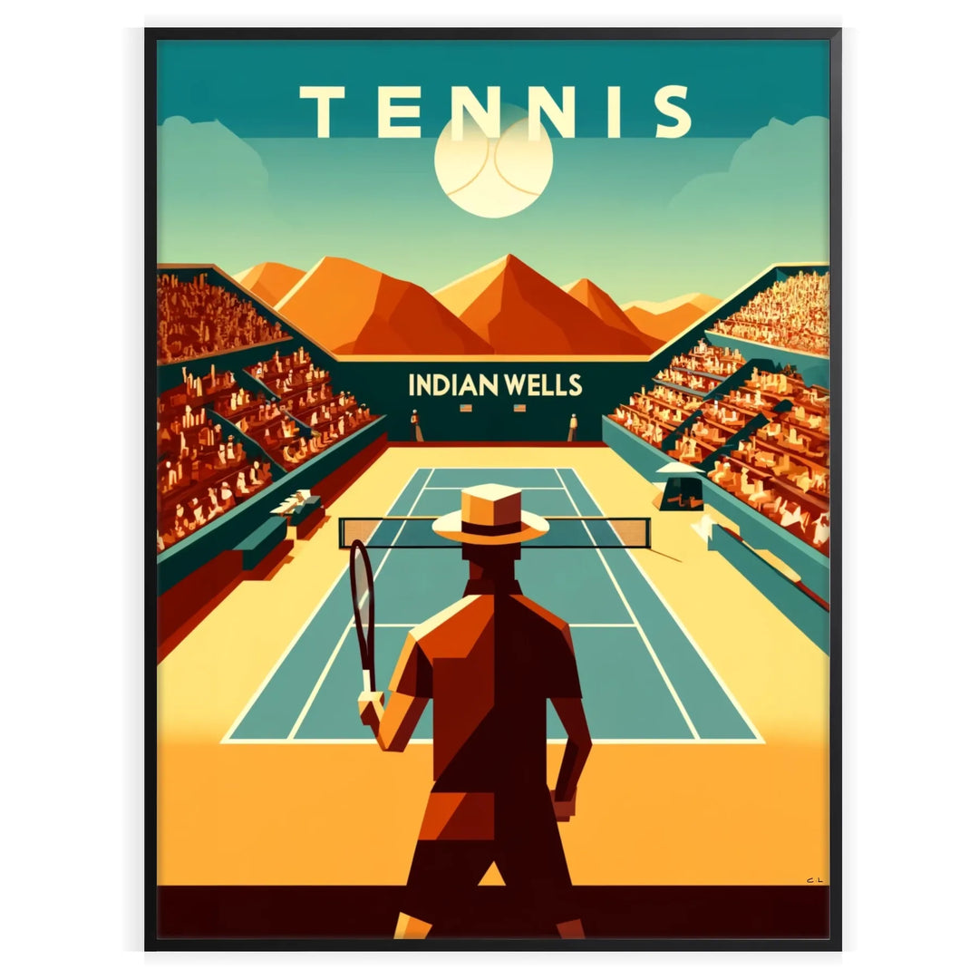 Indian Wells Poster Tennis Print mountain home deco premium print affiche locadina wall art home office vintage decoration