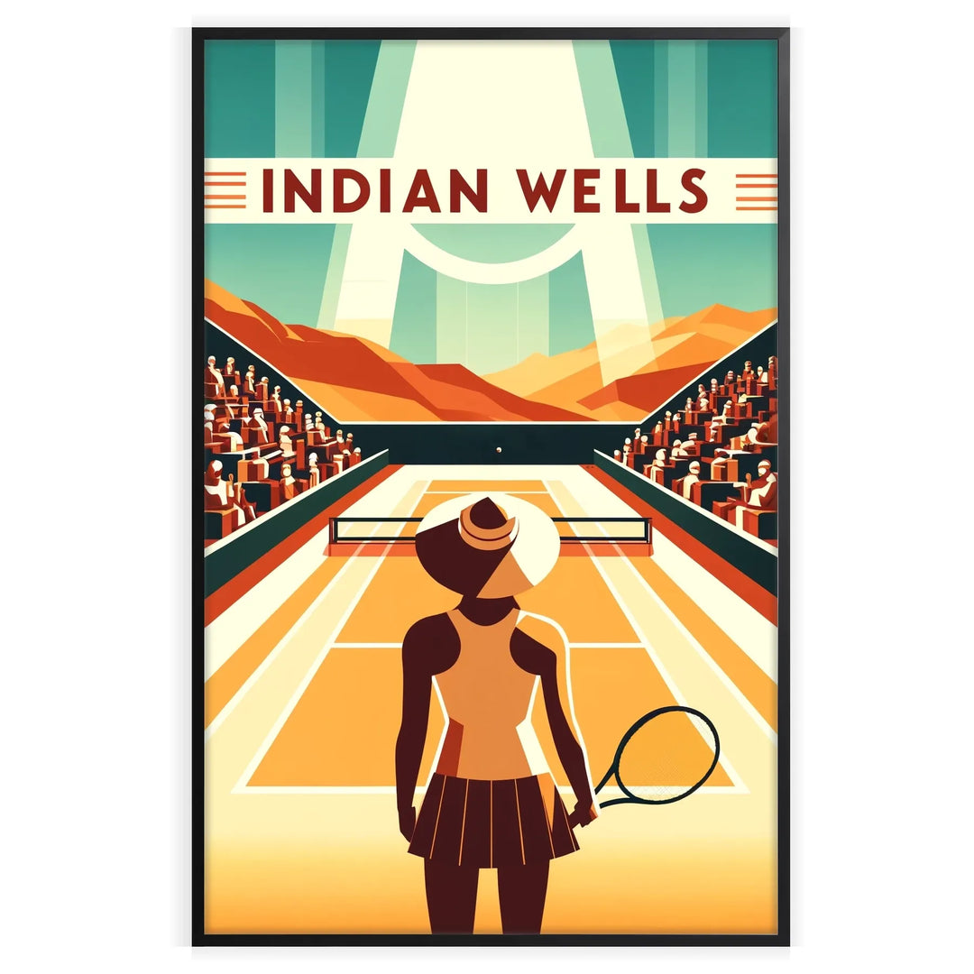 Indian Wells Poster Lady Tennis Poster mountain tennis woman  home deco premium print affiche locadina wall art home office vintage decoration