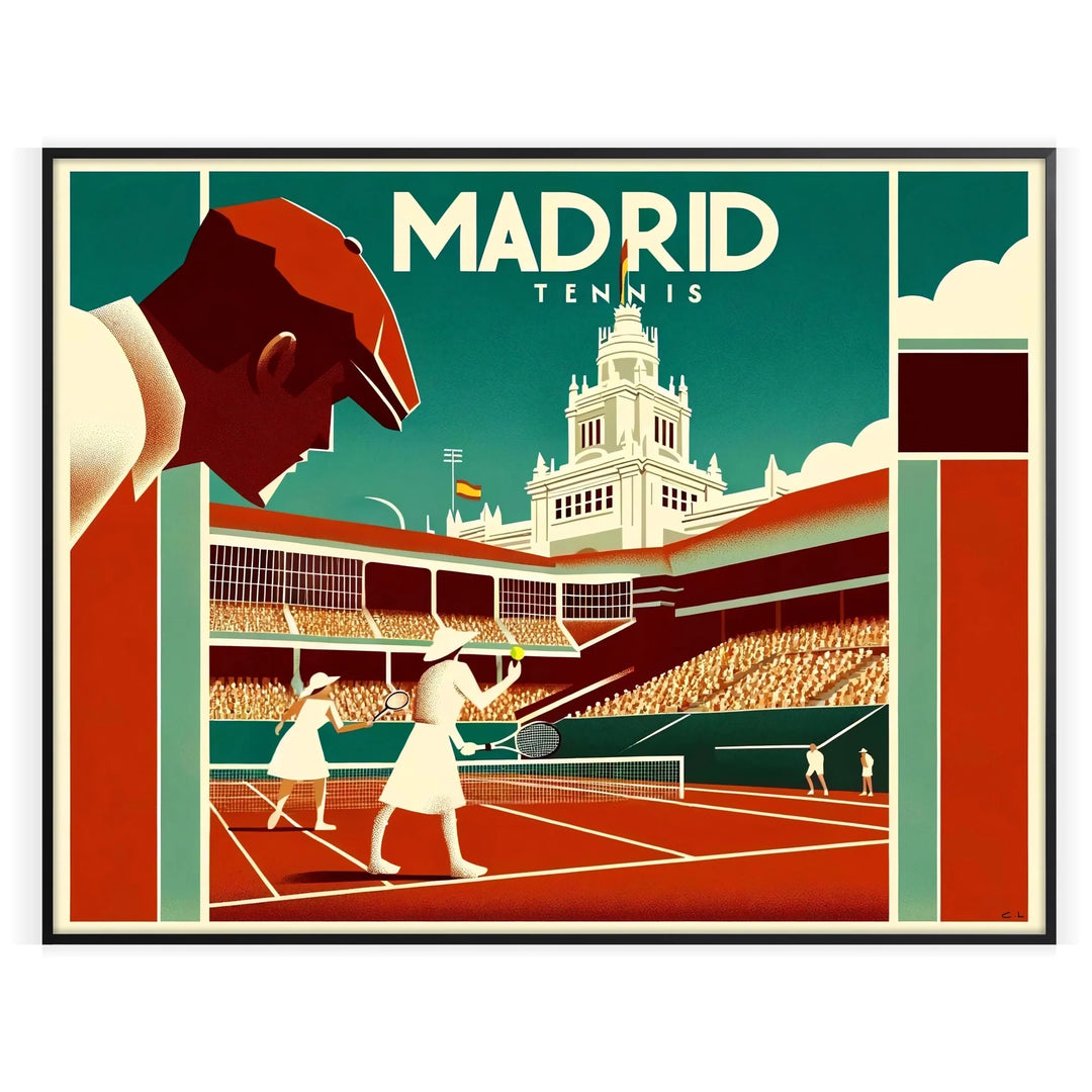 Madrid Poster Tennis Print alcala, puerta , city hall home deco premium print affiche locadina wall art home office vintage decoration