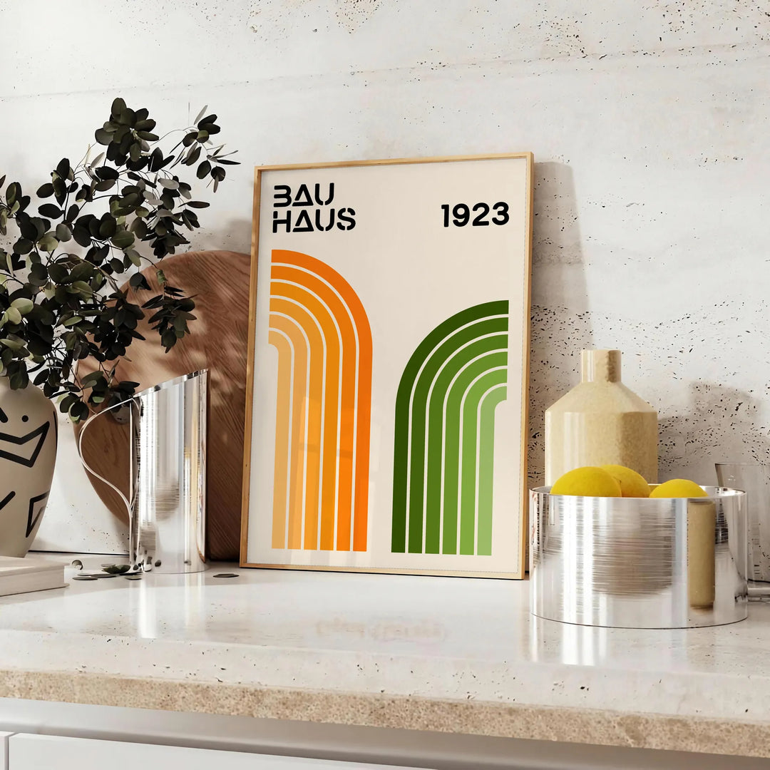 Create Retro Poster Art with Geometric Bauhaus Print Designs