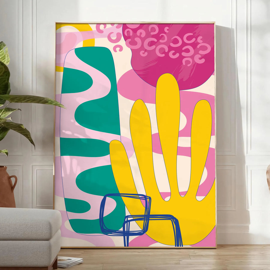 Vintage Poster Expression: Abstract Art Meets Minimalism & Noir