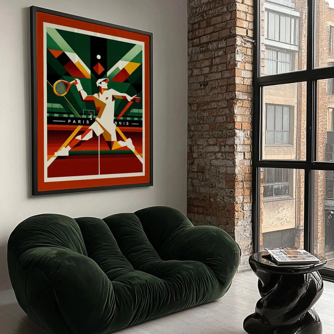 Vintage Wimbledon and Roland Garros: The Perfect Tennis Club Sport Posters for Fans - Classy Aesthetics with Minimalist Racquet Silhouette and Court-themed Decor for Grand Slam Chic