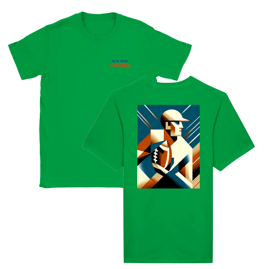 Comparing Vintage Cap vs Tee-Shirt New York Football Embroidered Designs