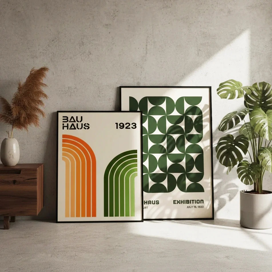 1923 affiche bauhaus verte noir - poster green black - living room salon