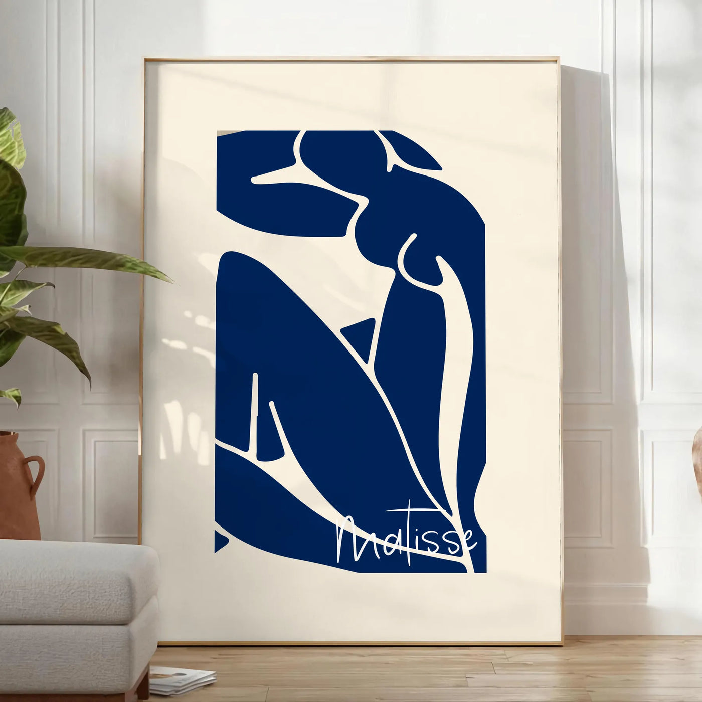 poster matisse papier découpés affiche bleu nu salon living  room 