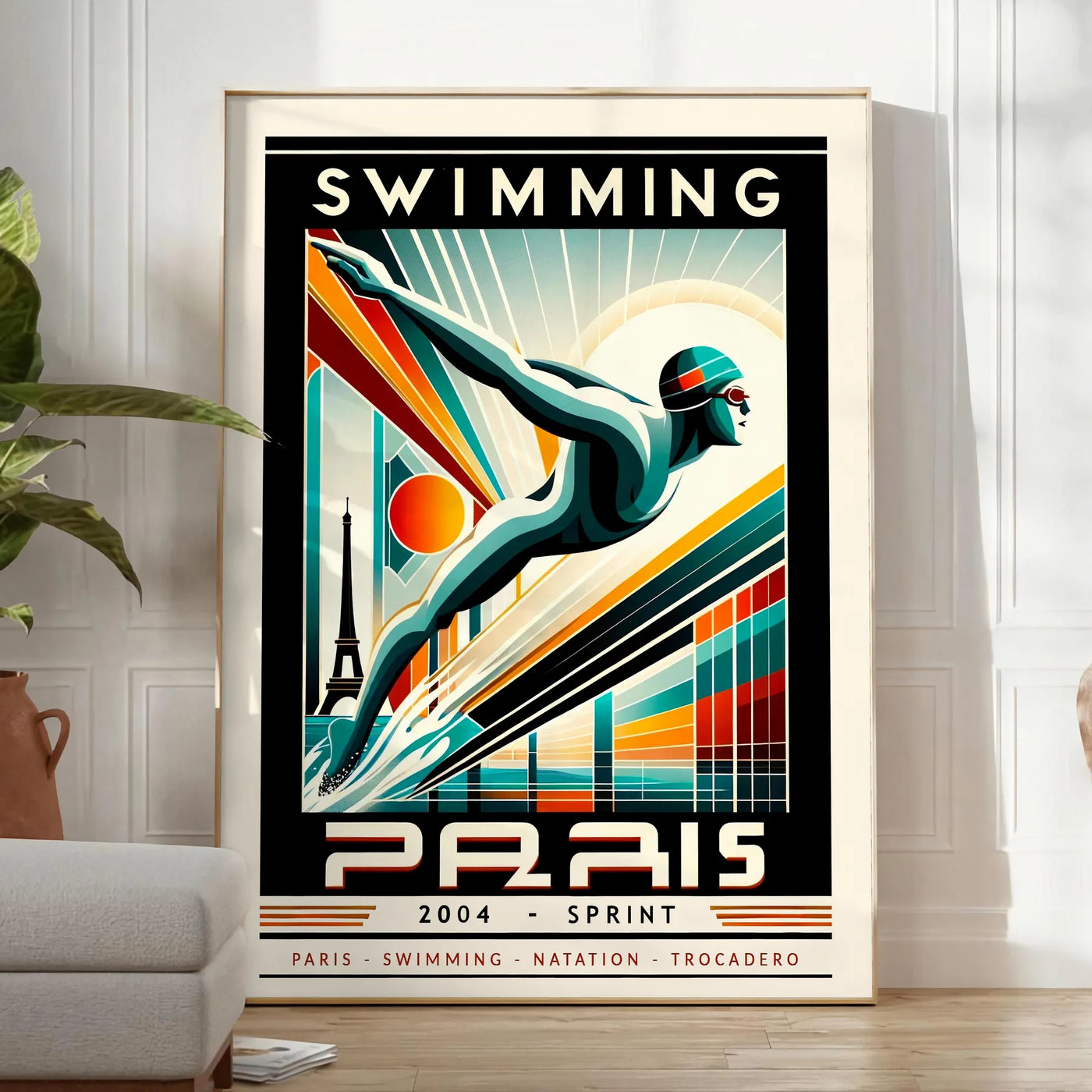 swimming poster affiche natation salon home decor