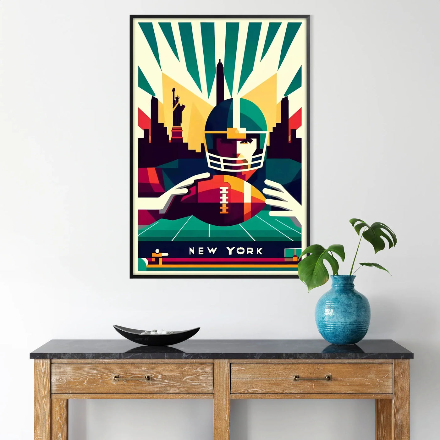 american football poster new york print home decoration
