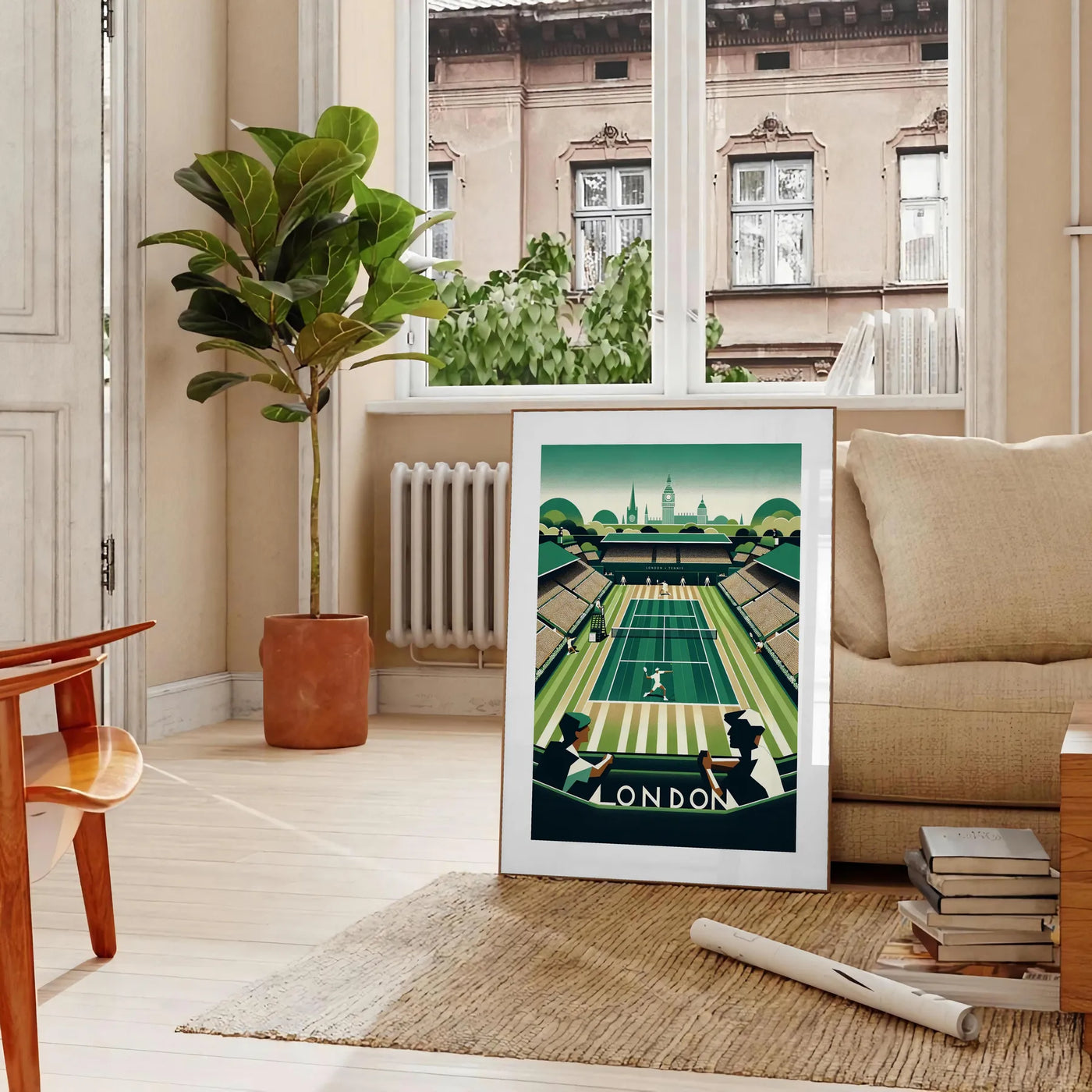 affiche wimbledon london poster art deco green salon living room