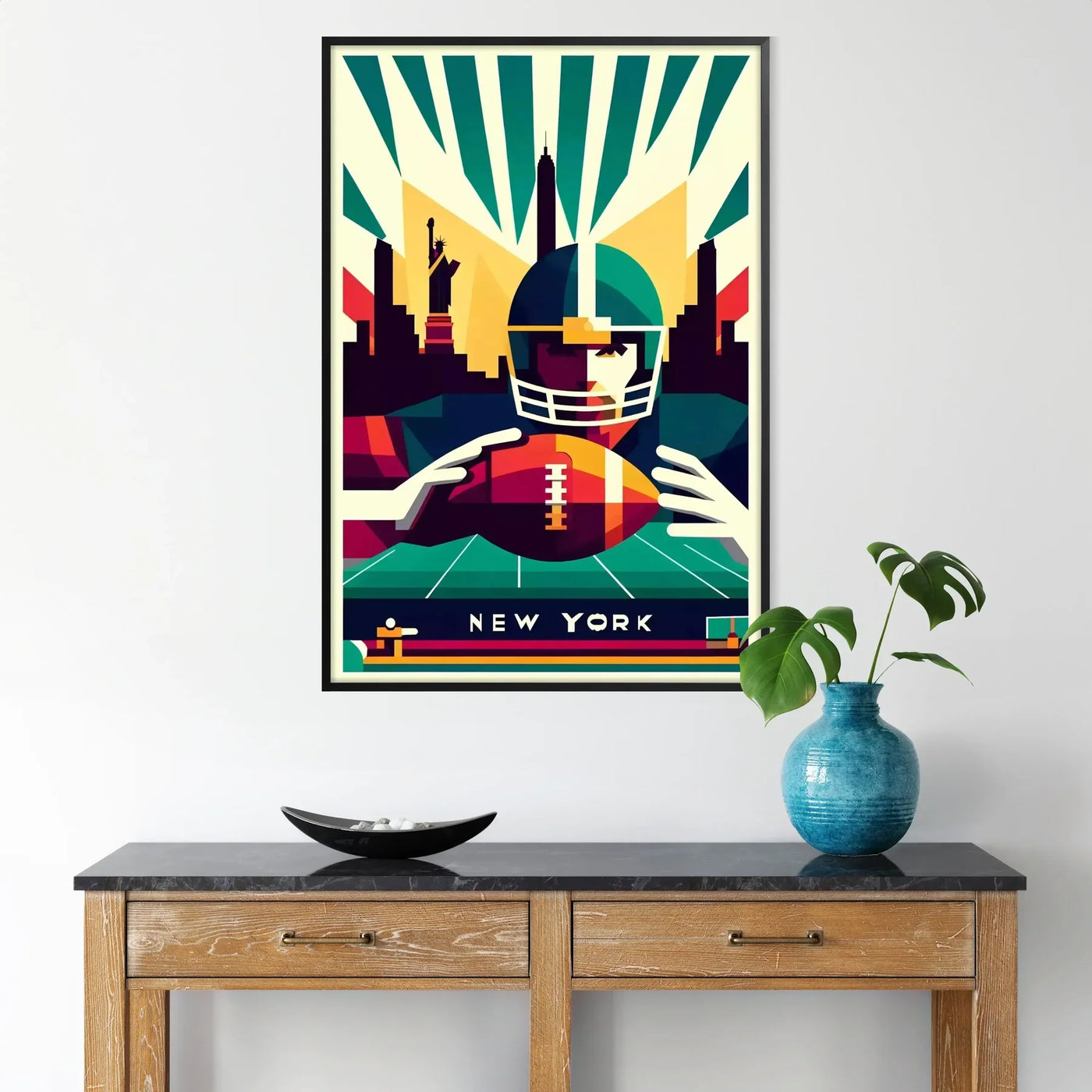 poster american football affiche art deco vintage