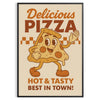 vibrant Delicious Pizza Kitchen 2 poster mouthwatering design green gray tones space A4 cm A0 sizes flavor decor lovers