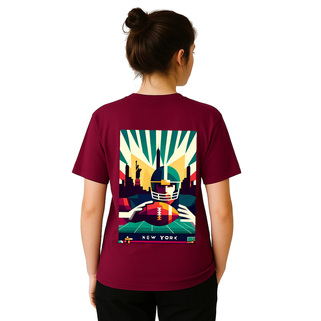 T-shirt New York Football, perfetta per i fan e per chi ama la moda, realizzata in cotone resistente e con un design audace c