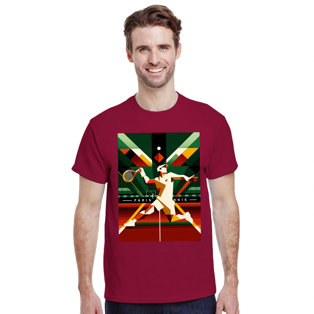 T-shirt τένις Παρισιού με κομψό σχέδιο, ιδανικό για γήπεδο και καθημερινές εμφανίσεις