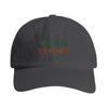 Vintage bomullskeps broderad med Paris Tennis-motiv, låg profil