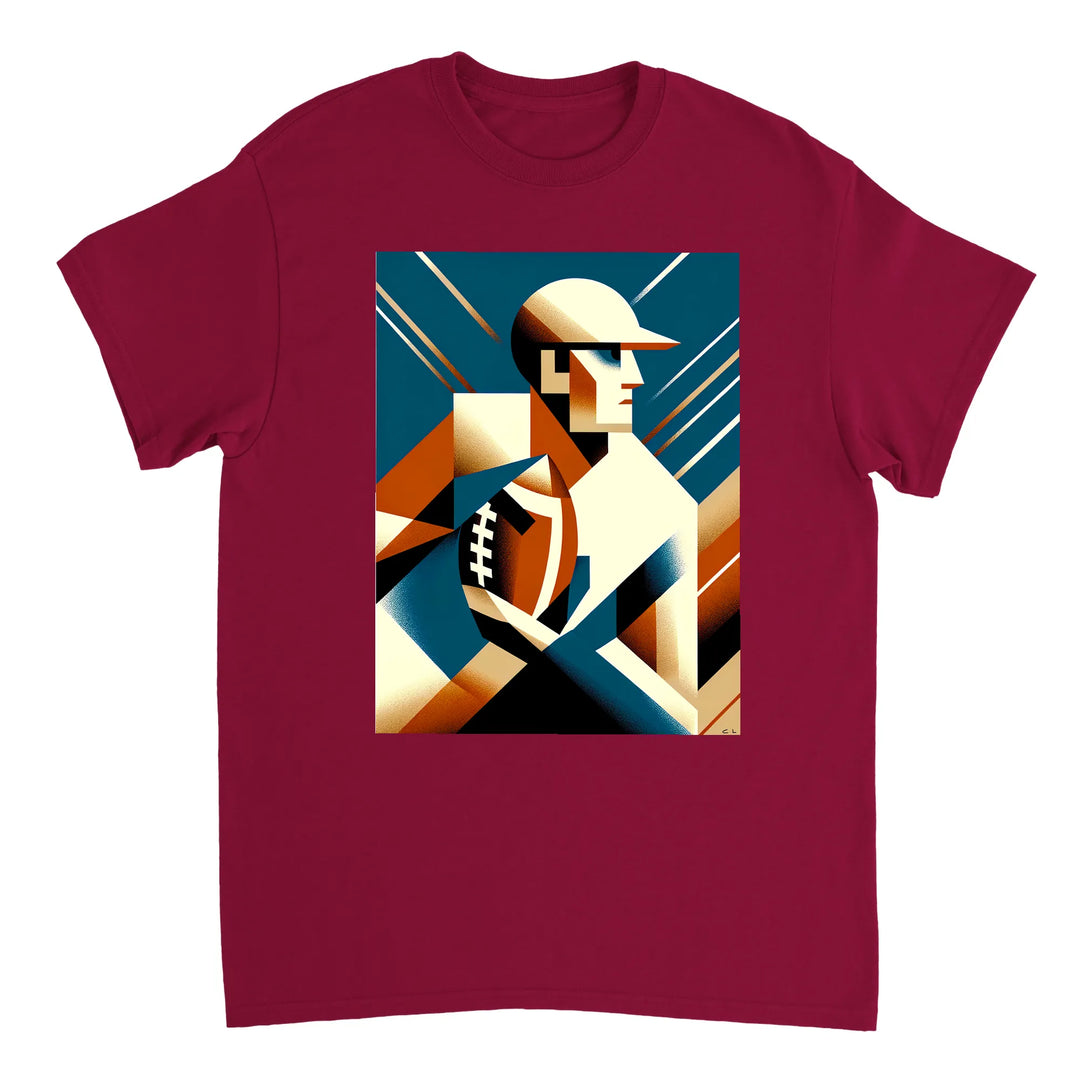 アメリカンフットボールTシャツ。ファンやプレイヤーに最適なスタイリッシュなデザインで、柔らかく通気性のあるコットン素材を使用。快適な着心地で、フィールドでもスタンドでも活躍します。