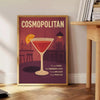 élégance cocktail Cosmopolitan affiche vibrante teintes orange marron 50x70 30x40 un ajout chic espace poster intérieur disponibles