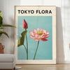 élégance affiche botanique vintage Tokyo Flora Botanical teintes vertes bleues intérieur plante intemporelle dimensions A4 cm A0