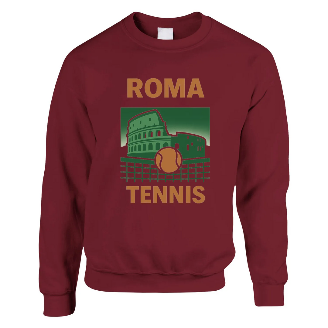 Ανακαλύψτε τον άνετο και στιλάτο πουλόβερ Roma Tennis, κατασκευασμένο από 50% βαμβάκι και 50% πολυεστέρα, ιδανικό για κάθε πε