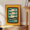 affiche Sardines Crew Kitchen un mariage éclatant bleu rouge cuisine 50x70 30x40 must amateurs déco maritime disponible encadrement