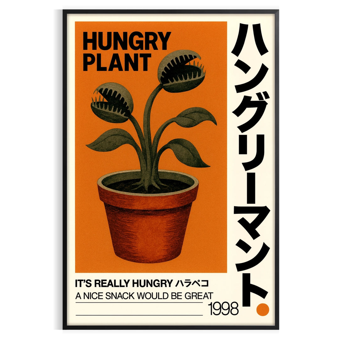 captivating world carnivorous plants vintage botanical poster vibrant greens orange hues print space nature lovers maker decor life size A4 cm A0