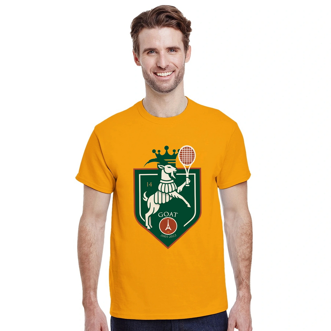 T-shirt exclusivo em homenagem a Rafa Nadal, feito em algodão premium, ideal para fãs de ténis