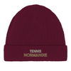 Image Burgundy de Beanie Tennis Normandie  - Cotton Bio, Embroidered Design