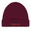 eco friendly style Paris Tennis 2 Embroidered Beanie 100 % organic cotton soft lightweight breathable day comfort indoor outdoor wear sustainability chic fashion