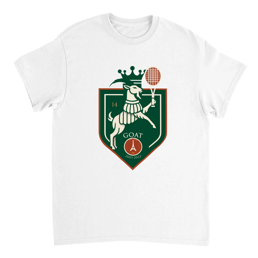 T-shirt exclusivo em homenagem a Rafa Nadal, feito em algodão premium, ideal para fãs de ténis