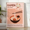 charming Ramen Maneki Neko kitchen poster brown gray hues culinary space sizes perfect addition decor versatile fit