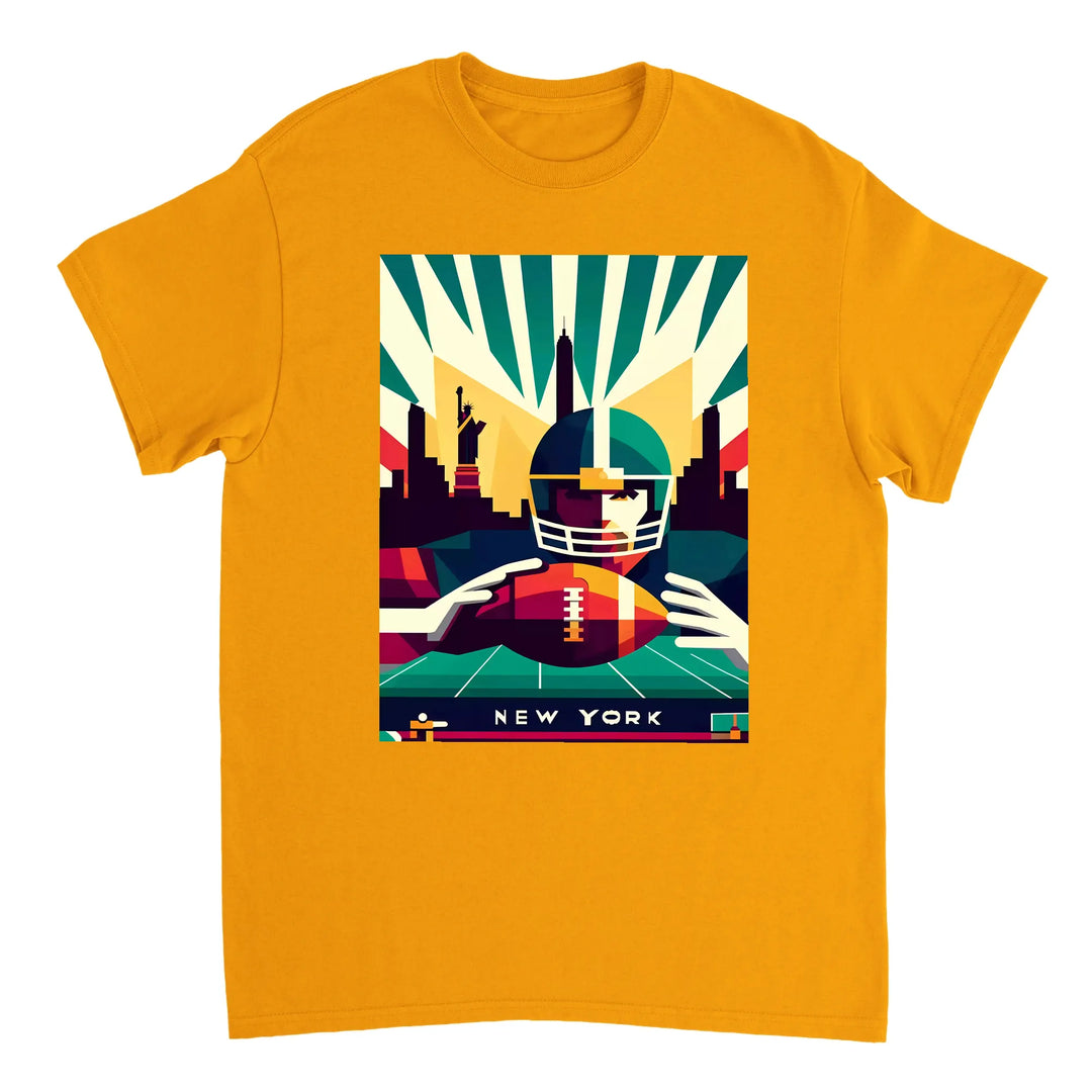 Stylowy t-shirt z motywem nowojorskiego futbolu, idealny na mecze i codzienne wyjścia. Wysokiej jakości bawełna zapewnia komf