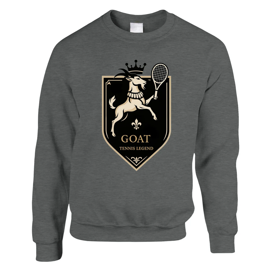 Sweater Tennis Legend GOAT un sweat - shirt unisexe épais doux 50 % coton polyester confort exceptionnel grâce à filature jet air coutures tricot tricoté élasthanne une coupe classique impeccable