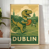 rugby vintage Kid Dinosaur idéale passionnés dimensions 50x70 cm une touche artistique intérieur affiche unique univers art déco cadre