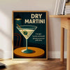 Affiche élégante Martini Cocktail tons noir gris disponible dimensions 30x40 une touche sophistiquée espace option cadre
