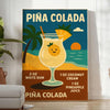 ambiance exotique affiche Pina Colada couleurs vibrantes orange jaune intérieur création unique disponibles A4 cm A0